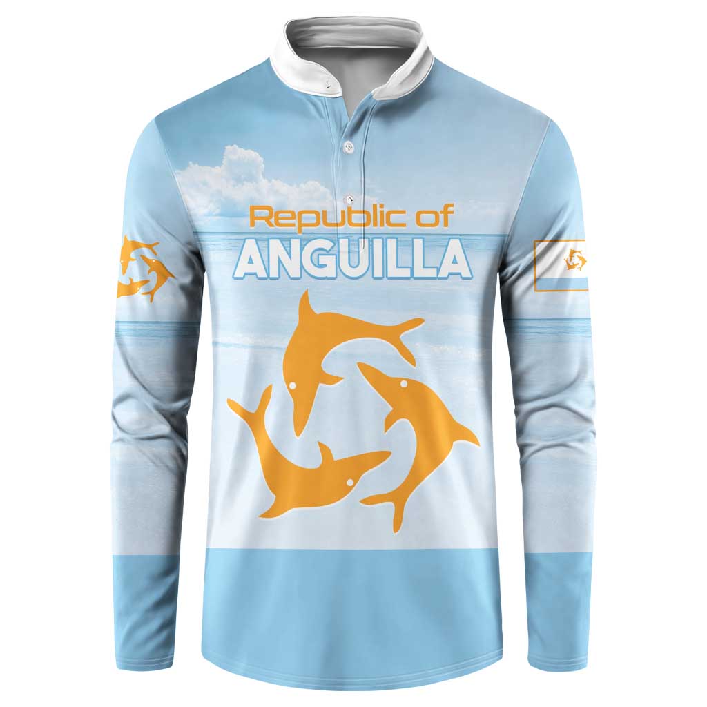 Personalized Republic of Anguilla Button Sweatshirt Strength and Endurance - Wonder Print Shop