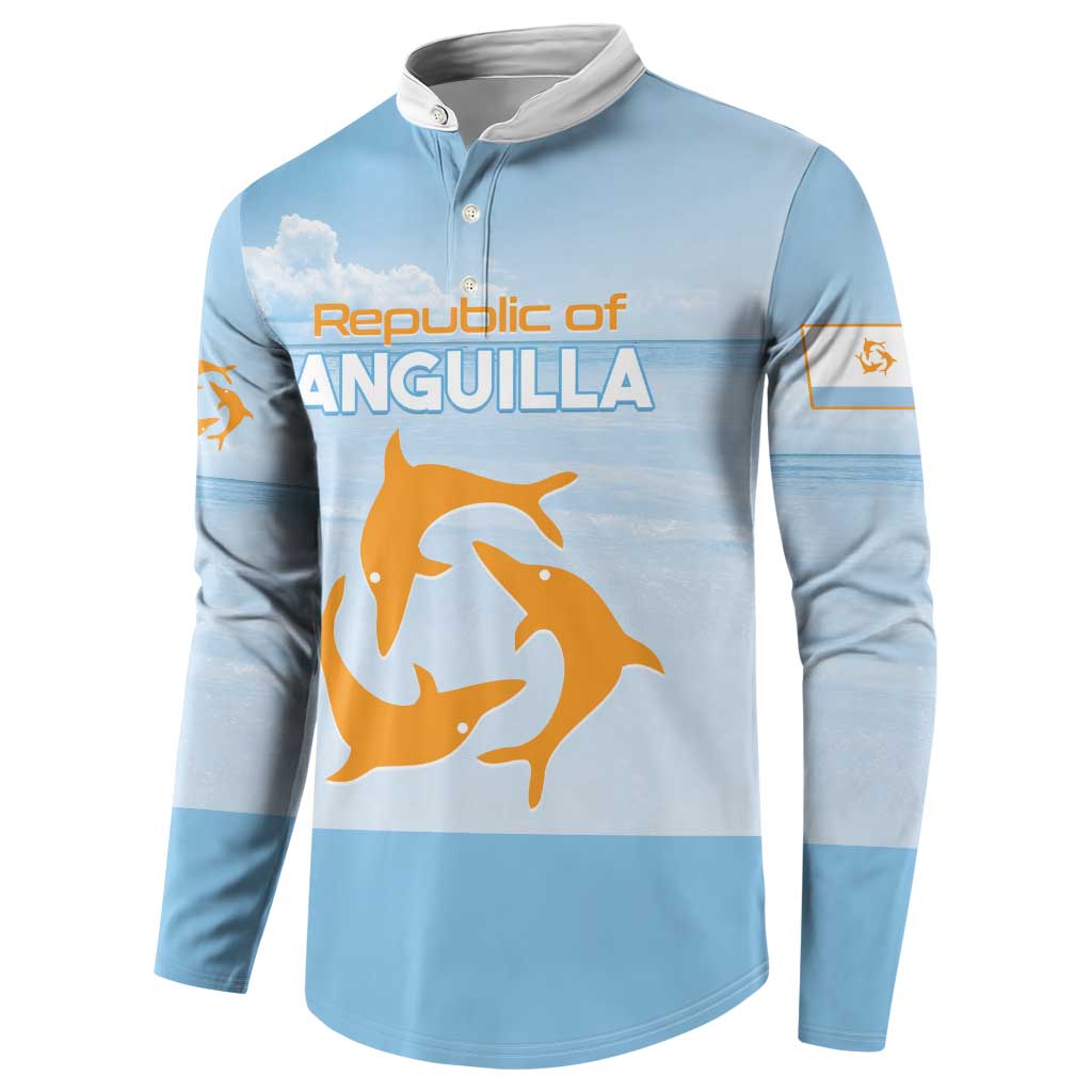Personalized Republic of Anguilla Button Sweatshirt Strength and Endurance - Wonder Print Shop