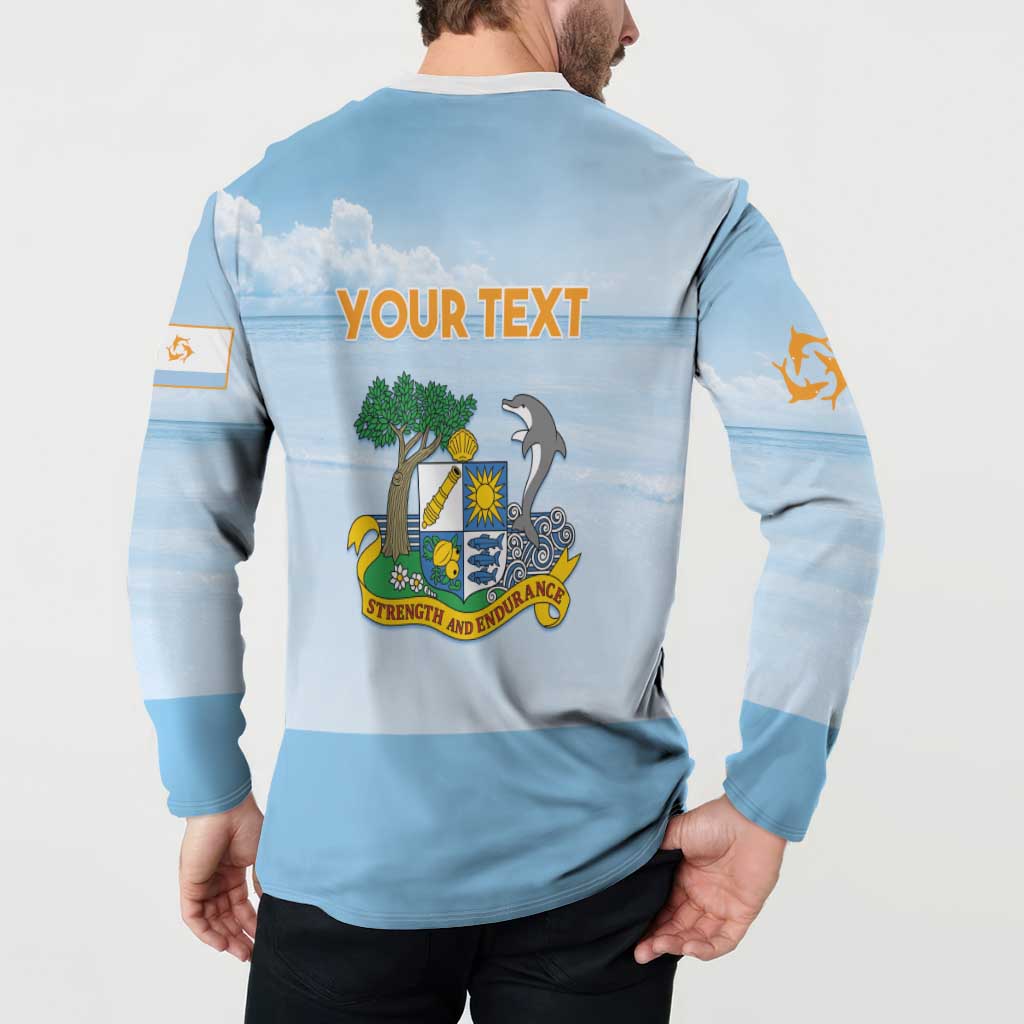 Personalized Republic of Anguilla Button Sweatshirt Strength and Endurance - Wonder Print Shop