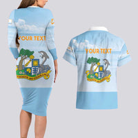 Personalized Republic of Anguilla Couples Matching Long Sleeve Bodycon Dress and Hawaiian Shirt Strength and Endurance