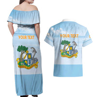 Personalized Republic of Anguilla Couples Matching Off Shoulder Maxi Dress and Hawaiian Shirt Strength and Endurance
