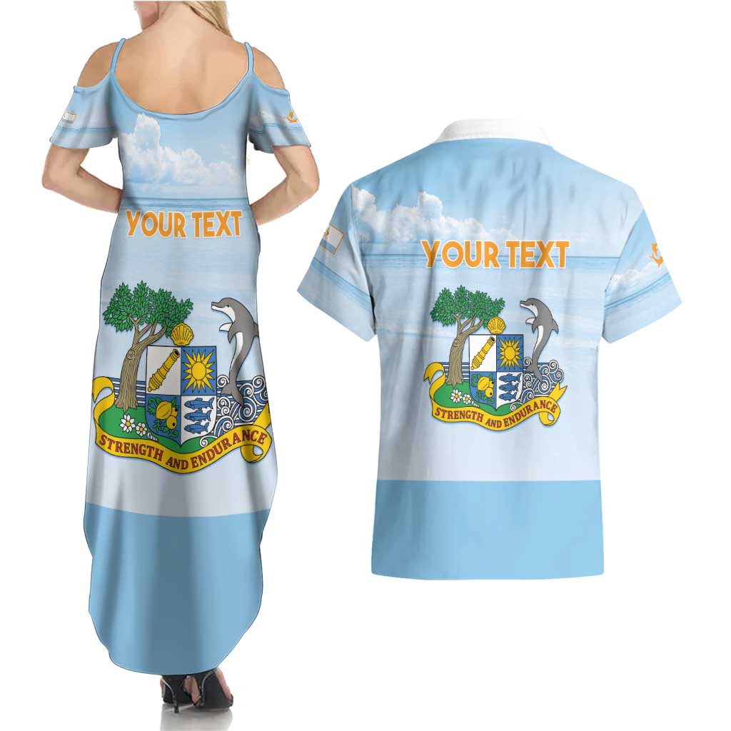Personalized Republic of Anguilla Couples Matching Summer Maxi Dress and Hawaiian Shirt Strength and Endurance