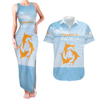 Personalized Republic of Anguilla Couples Matching Tank Maxi Dress and Hawaiian Shirt Strength and Endurance