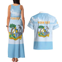 Personalized Republic of Anguilla Couples Matching Tank Maxi Dress and Hawaiian Shirt Strength and Endurance
