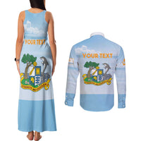 Personalized Republic of Anguilla Couples Matching Tank Maxi Dress and Long Sleeve Button Shirt Strength and Endurance