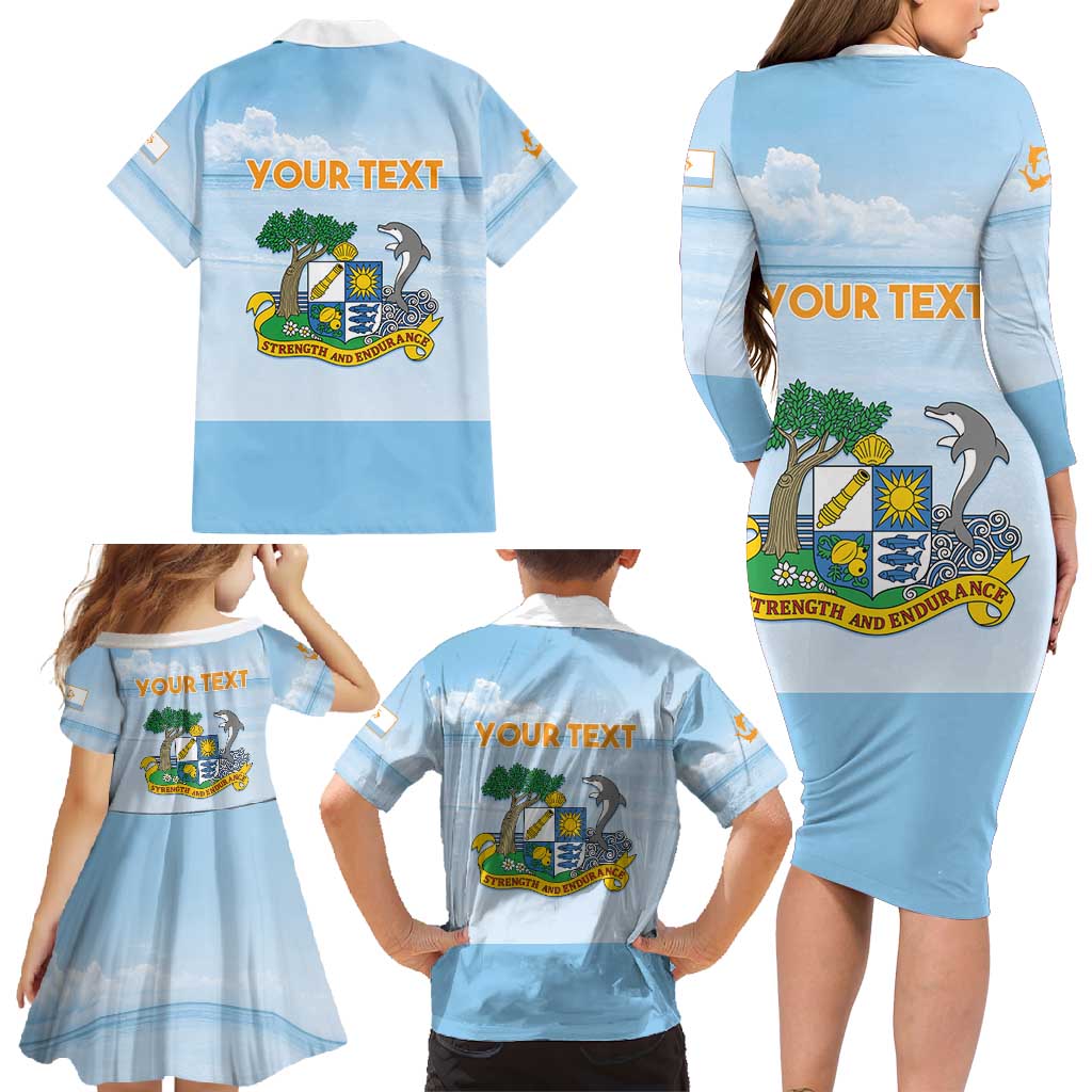 Personalized Republic of Anguilla Family Matching Long Sleeve Bodycon Dress and Hawaiian Shirt Strength and Endurance - Wonder Print Shop