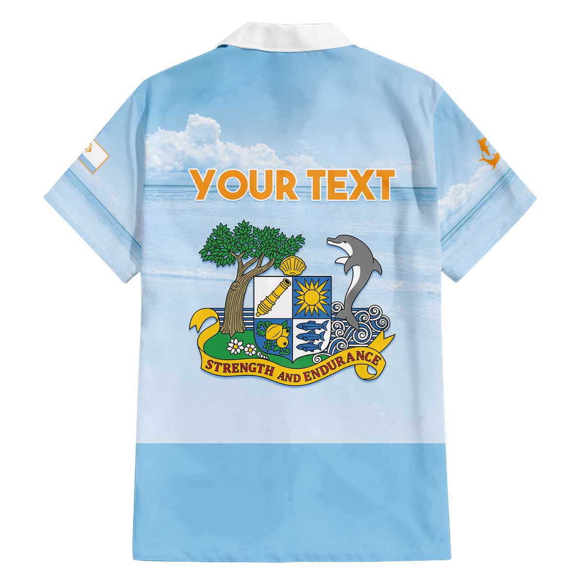 Personalized Republic of Anguilla Family Matching Off The Shoulder Long Sleeve Dress and Hawaiian Shirt Strength and Endurance