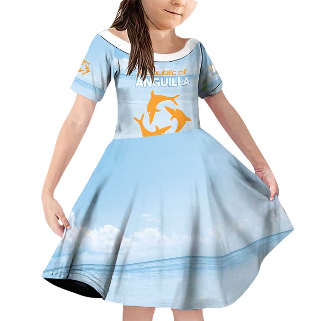 Personalized Republic of Anguilla Family Matching Off Shoulder Short Dress and Hawaiian Shirt Strength and Endurance - Wonder Print Shop