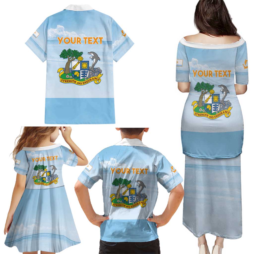 Personalized Republic of Anguilla Family Matching Puletasi and Hawaiian Shirt Strength and Endurance