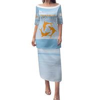 Personalized Republic of Anguilla Family Matching Puletasi and Hawaiian Shirt Strength and Endurance
