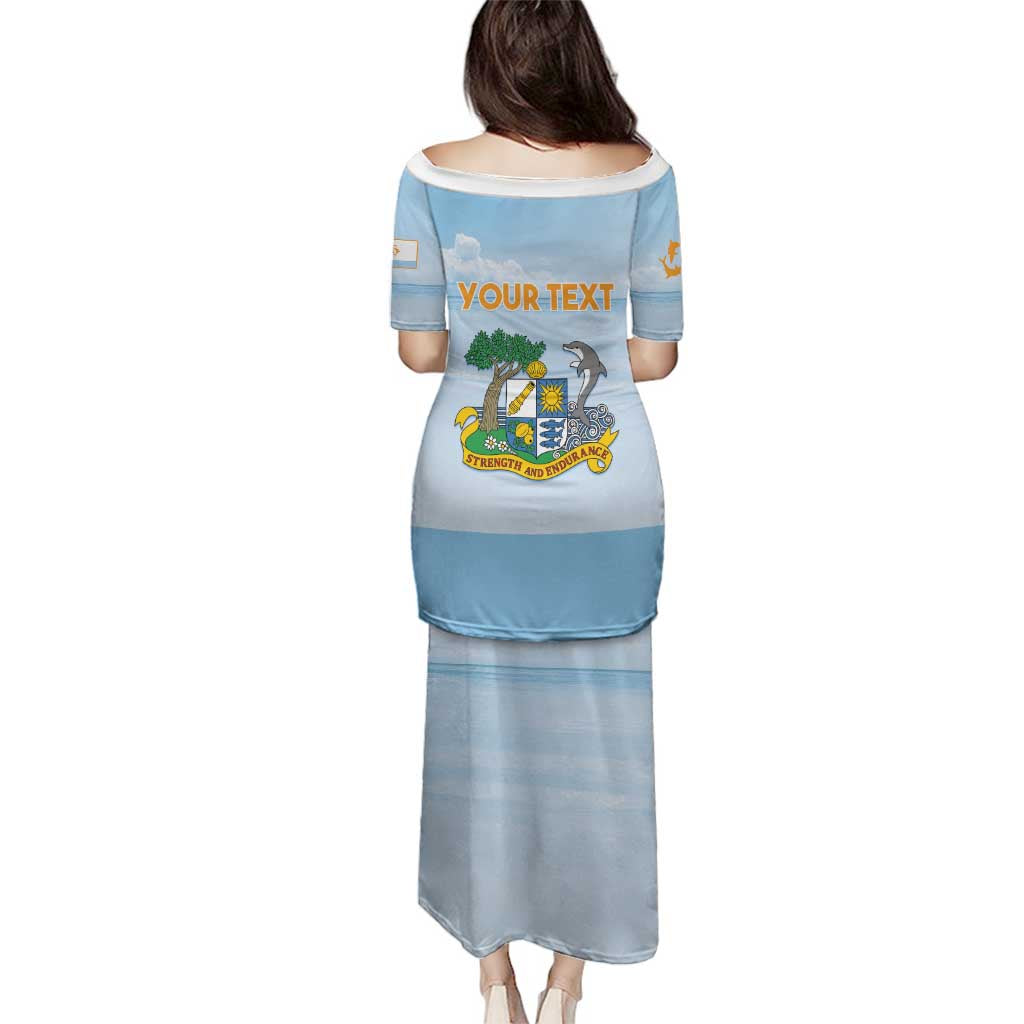 Personalized Republic of Anguilla Family Matching Puletasi and Hawaiian Shirt Strength and Endurance