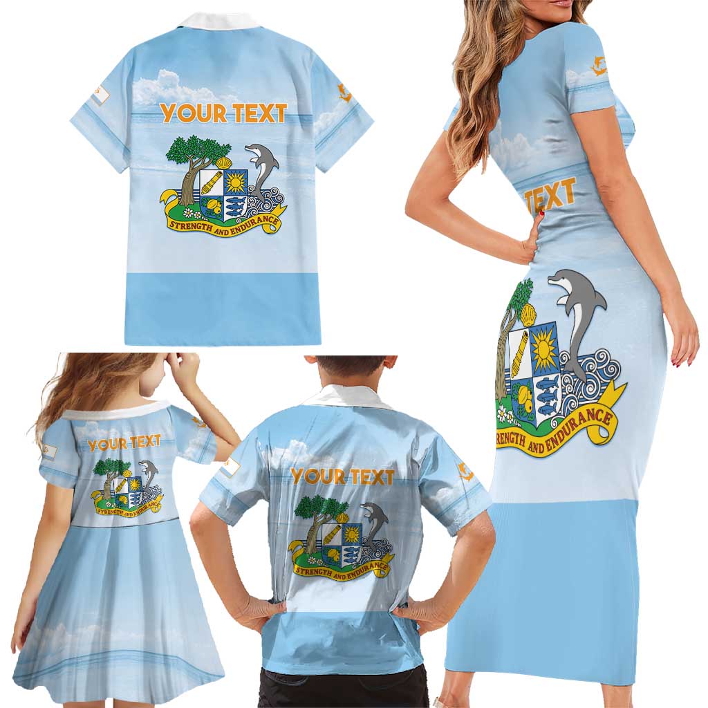 Personalized Republic of Anguilla Family Matching Short Sleeve Bodycon Dress and Hawaiian Shirt Strength and Endurance - Wonder Print Shop