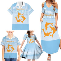Personalized Republic of Anguilla Family Matching Summer Maxi Dress and Hawaiian Shirt Strength and Endurance - Wonder Print Shop