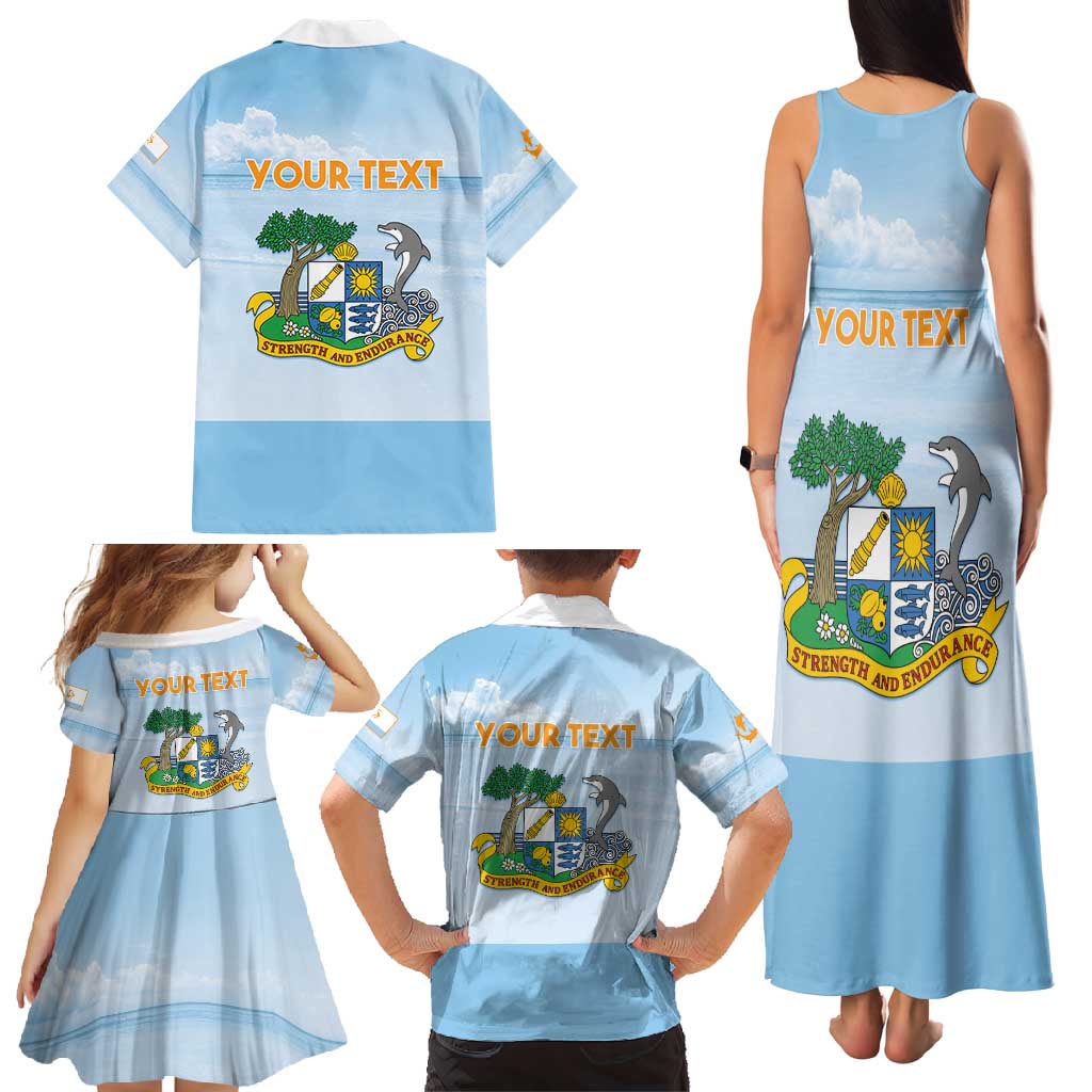 Personalized Republic of Anguilla Family Matching Tank Maxi Dress and Hawaiian Shirt Strength and Endurance - Wonder Print Shop