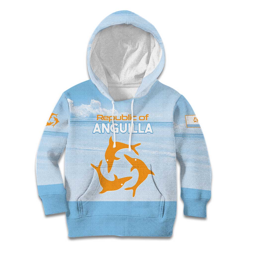 Personalized Republic of Anguilla Kid Hoodie Strength and Endurance - Wonder Print Shop