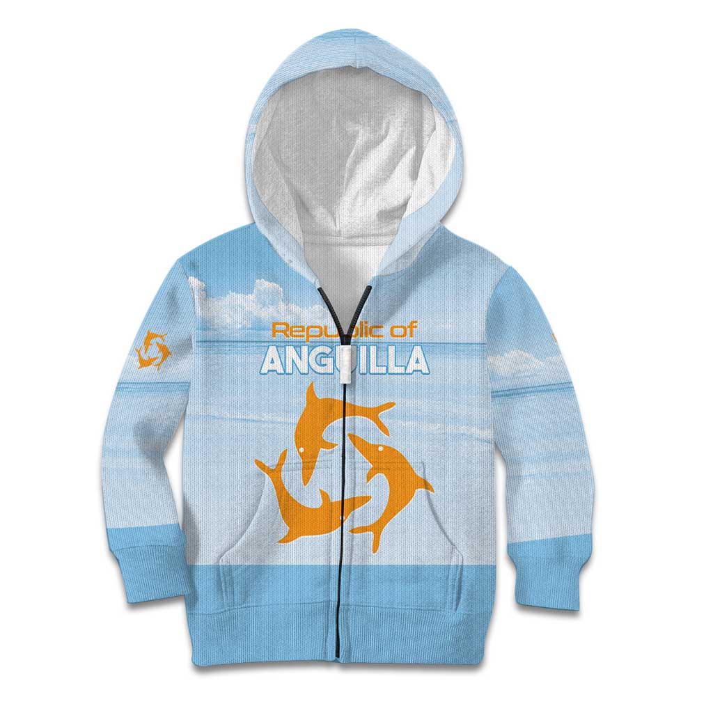 Personalized Republic of Anguilla Kid Hoodie Strength and Endurance - Wonder Print Shop