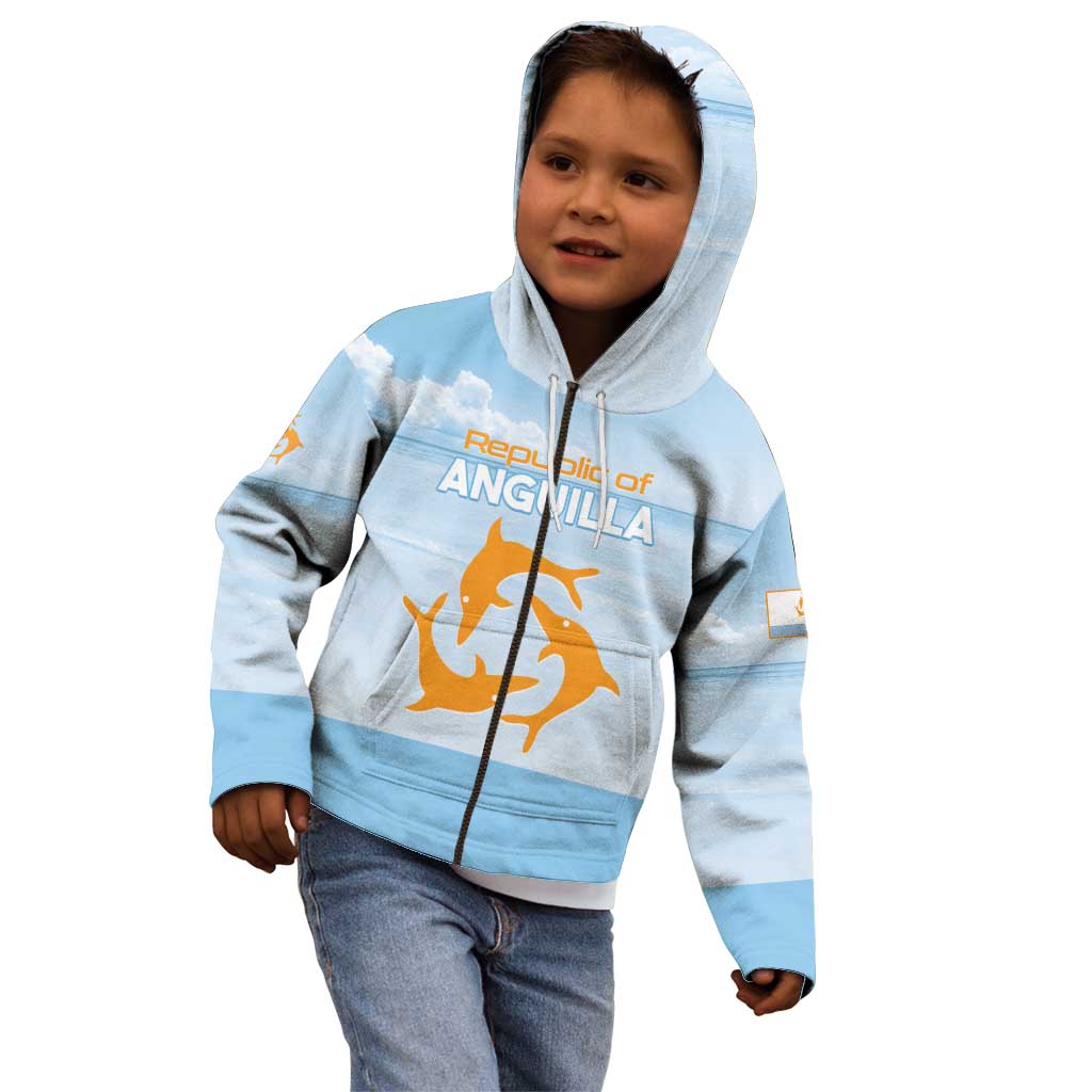 Personalized Republic of Anguilla Kid Hoodie Strength and Endurance - Wonder Print Shop