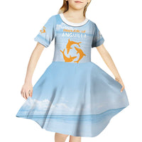Personalized Republic of Anguilla Kid Short Sleeve Dress Strength and Endurance - Wonder Print Shop