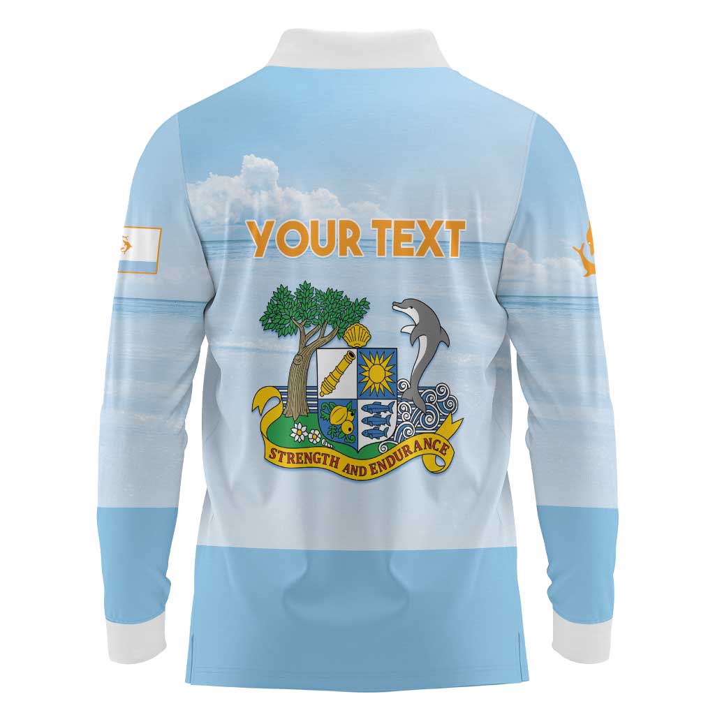 Personalized Republic of Anguilla Long Sleeve Polo Shirt Strength and Endurance - Wonder Print Shop