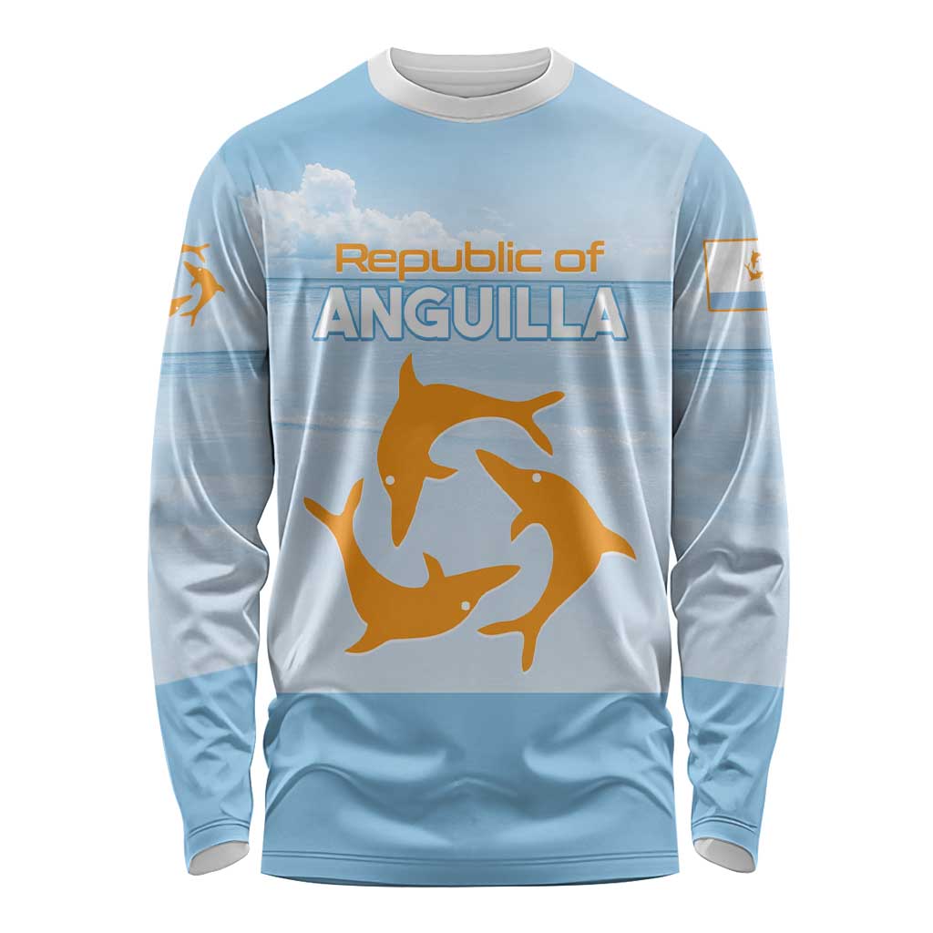 Personalized Republic of Anguilla Long Sleeve Shirt Strength and Endurance - Wonder Print Shop
