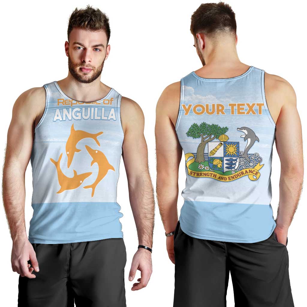 Personalized Republic of Anguilla Men Tank Top Strength and Endurance - Wonder Print Shop