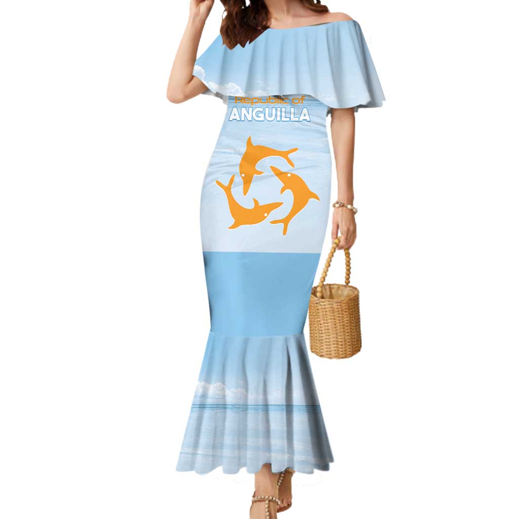 Personalized Republic of Anguilla Mermaid Dress Strength and Endurance - Wonder Print Shop