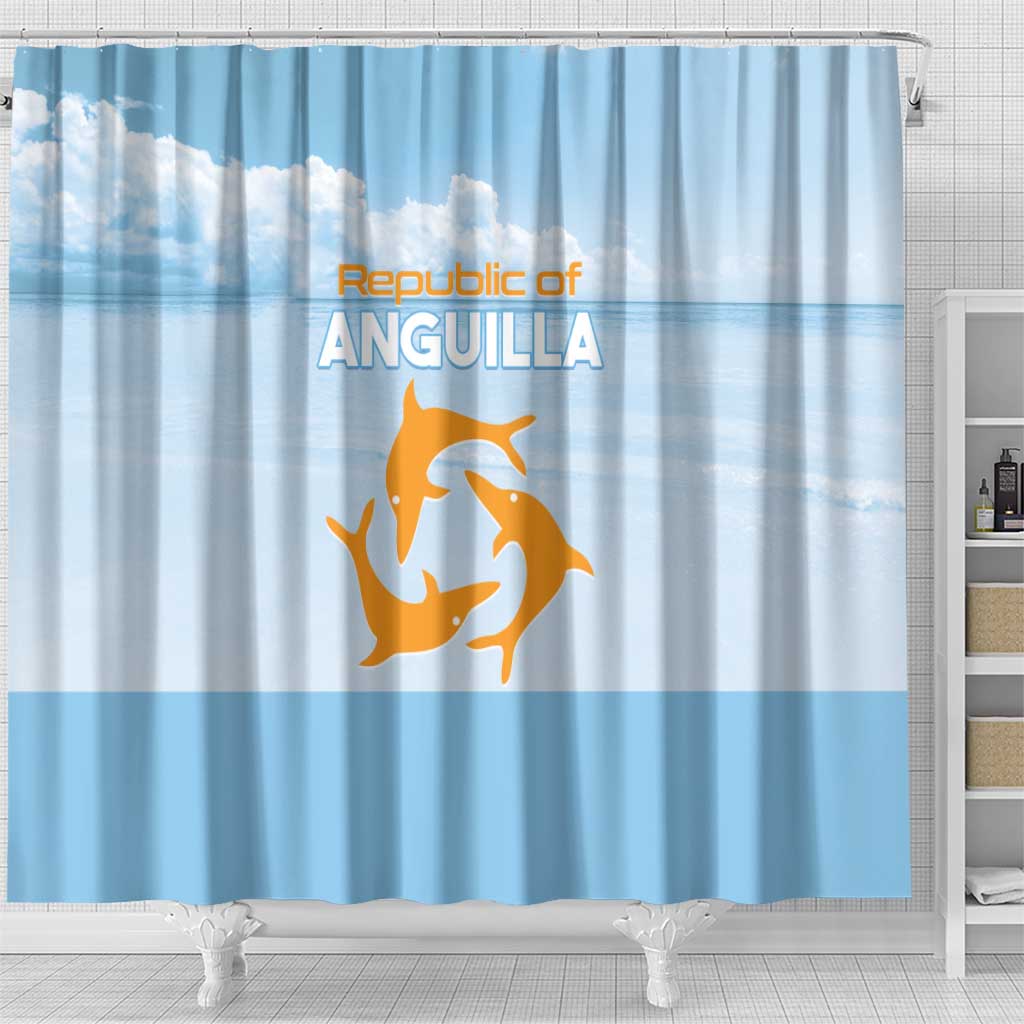 Republic of Anguilla Shower Curtain Strength and Endurance - Wonder Print Shop