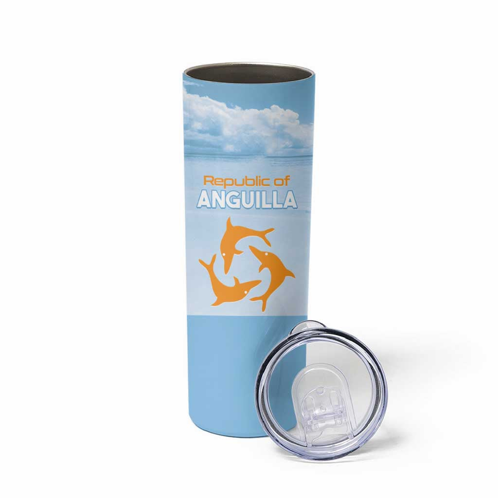 Personalized Republic of Anguilla Skinny Tumbler Strength and Endurance - Wonder Print Shop