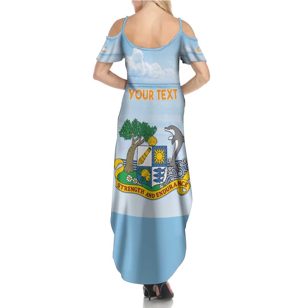 Personalized Republic of Anguilla Summer Maxi Dress Strength and Endurance - Wonder Print Shop