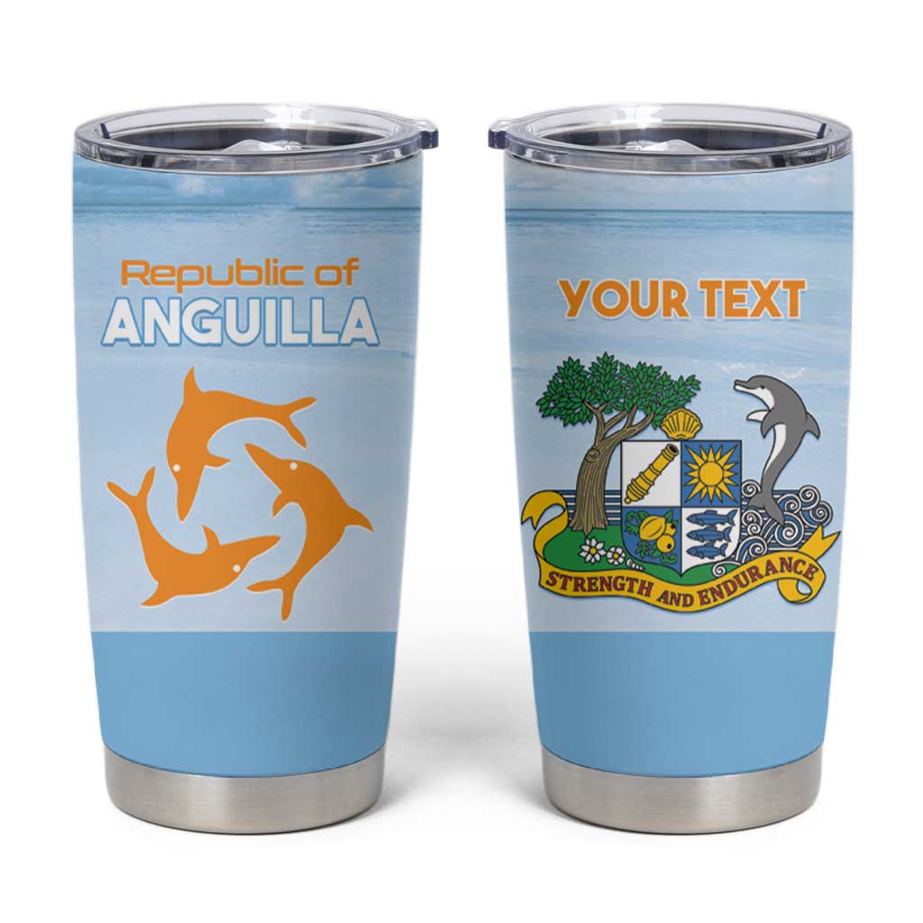 Personalized Republic of Anguilla Tumbler Cup Strength and Endurance - Wonder Print Shop