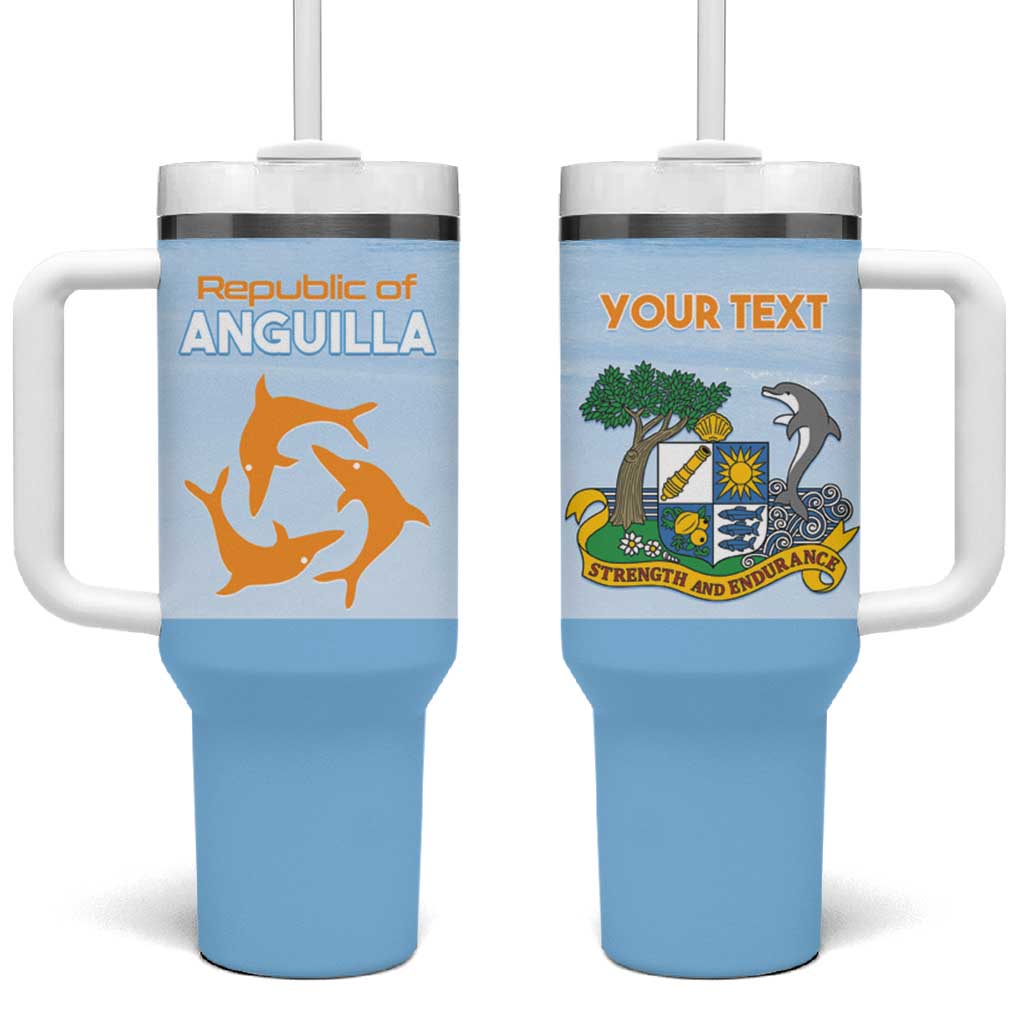 Personalized Republic of Anguilla Tumbler With Handle Strength and Endurance - Wonder Print Shop