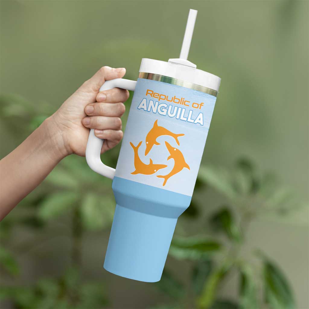 Personalized Republic of Anguilla Tumbler With Handle Strength and Endurance - Wonder Print Shop