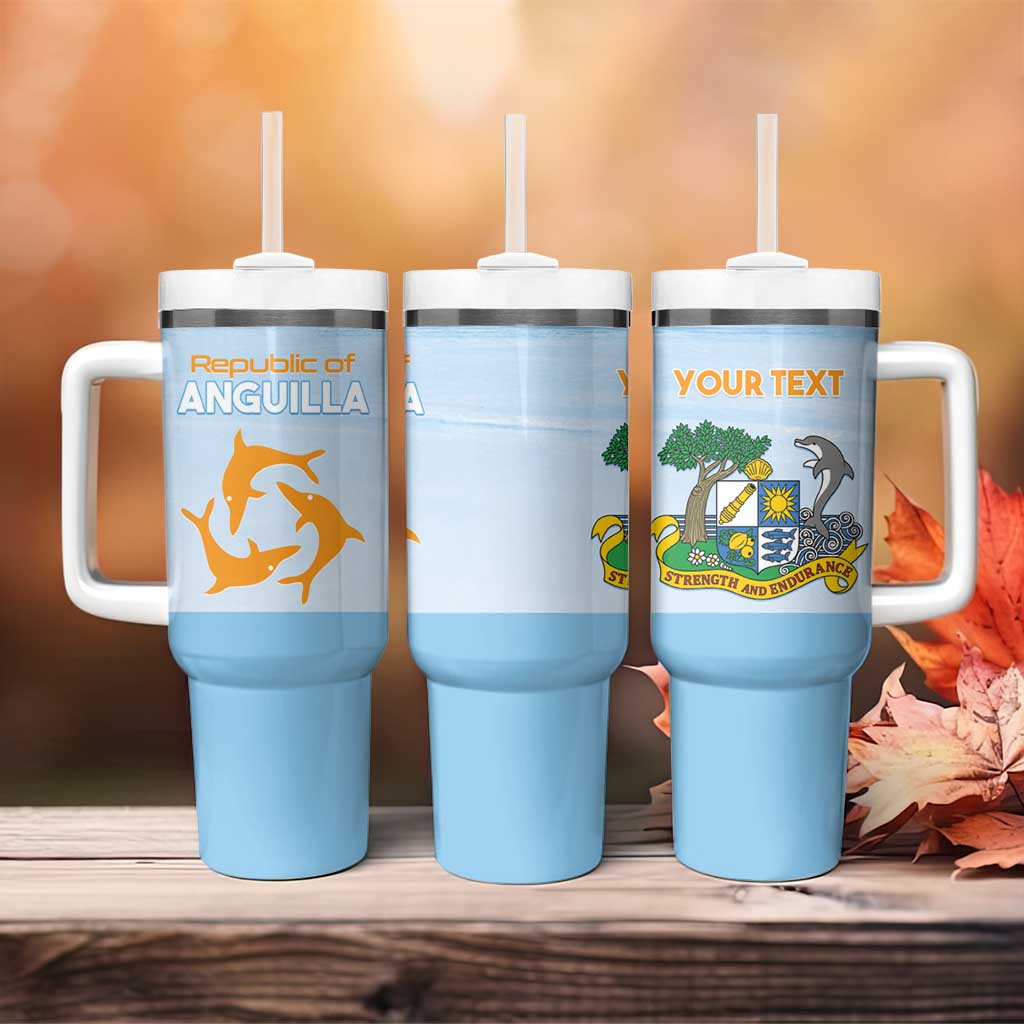 Personalized Republic of Anguilla Tumbler With Handle Strength and Endurance - Wonder Print Shop