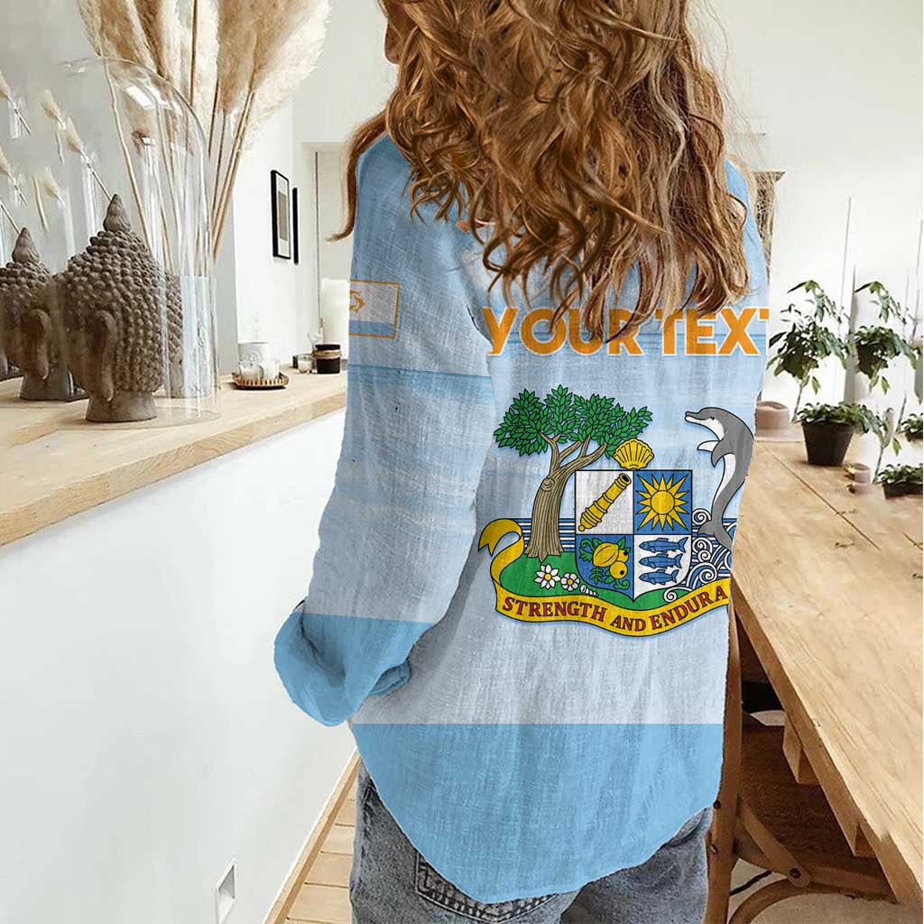 Personalized Republic of Anguilla Women Casual Shirt Strength and Endurance - Wonder Print Shop