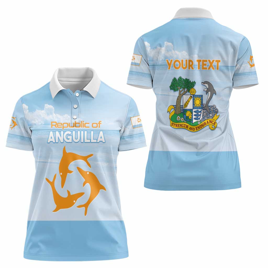 Personalized Republic of Anguilla Women Polo Shirt Strength and Endurance - Wonder Print Shop