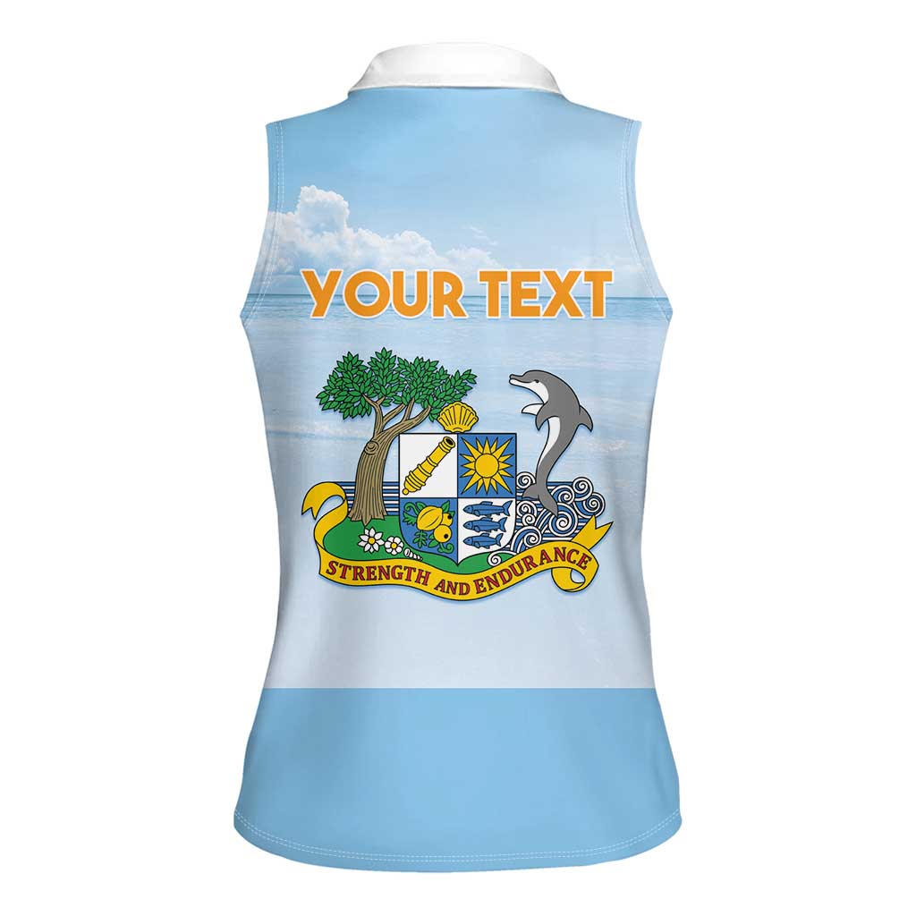 Personalized Republic of Anguilla Women Sleeveless Polo Shirt Strength and Endurance - Wonder Print Shop