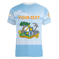 Personalized Republic of Anguilla Women V-Neck T-Shirt Strength and Endurance - Wonder Print Shop