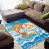 Anguilla Area Rug Three Orange Gold Natural Dolphins - Wonder Print Shop