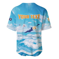 Personalized Anguilla Baseball Jersey Three Orange Gold Natural Dolphins - Wonder Print Shop