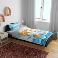 Anguilla Bedding Set Three Orange Gold Natural Dolphins - Wonder Print Shop