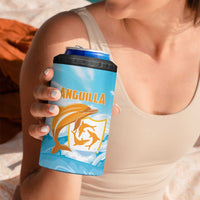 Personalized Anguilla 4 in 1 Can Cooler Tumbler Three Orange Gold Natural Dolphins