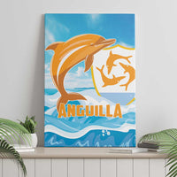 Anguilla Canvas Wall Art Three Orange Gold Natural Dolphins - Wonder Print Shop