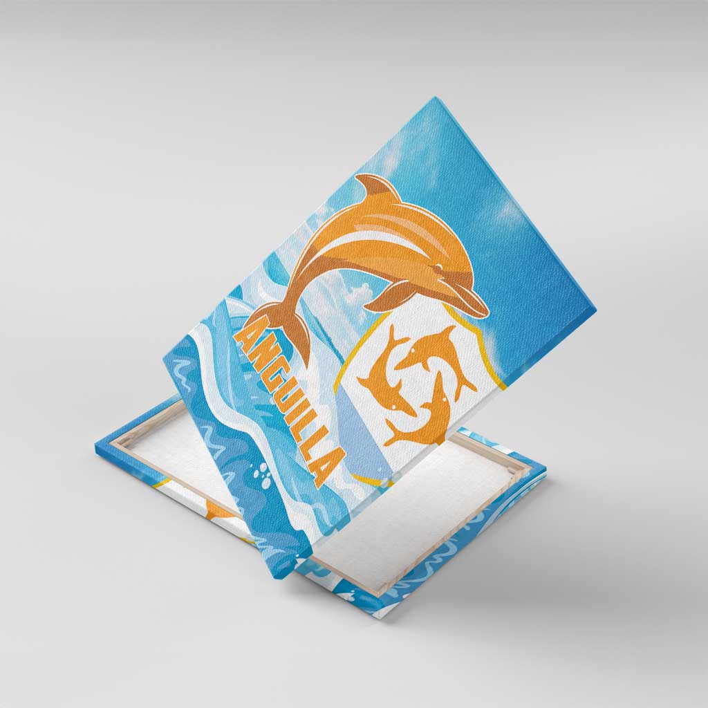 Anguilla Canvas Wall Art Three Orange Gold Natural Dolphins - Wonder Print Shop