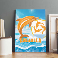 Anguilla Canvas Wall Art Three Orange Gold Natural Dolphins - Wonder Print Shop