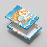 Anguilla Canvas Wall Art Three Orange Gold Natural Dolphins - Wonder Print Shop