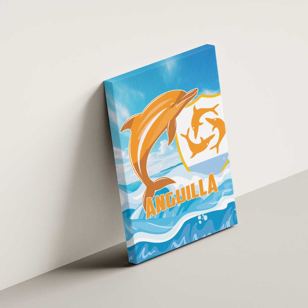 Anguilla Canvas Wall Art Three Orange Gold Natural Dolphins - Wonder Print Shop
