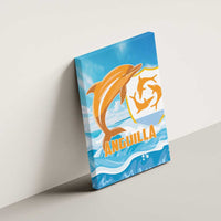 Anguilla Canvas Wall Art Three Orange Gold Natural Dolphins - Wonder Print Shop
