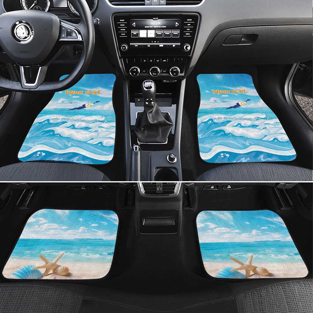 Anguilla Car Mats Three Orange Gold Natural Dolphins - Wonder Print Shop