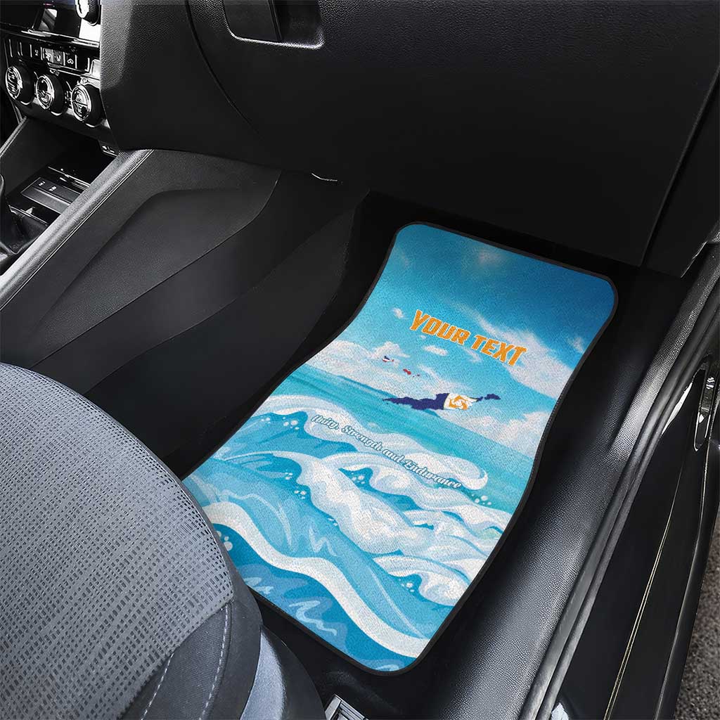 Anguilla Car Mats Three Orange Gold Natural Dolphins - Wonder Print Shop