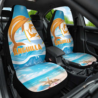 Anguilla Car Seat Cover Three Orange Gold Natural Dolphins - Wonder Print Shop
